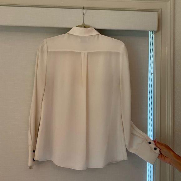Frame Pleated Button Down Blouse- Small - Picture 2 of 4